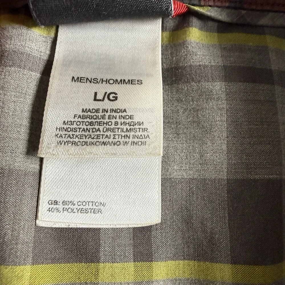 The North Face Baytrail Plaid Shirt Mens Large Gray Hiking Outdoor Camp